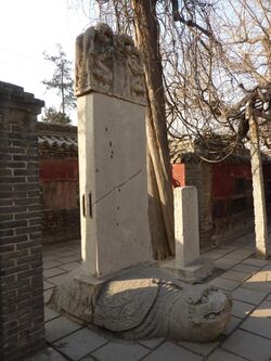 Temple of Mencius - possibly Yuan bixi near Qisheng Hall - P1050933.JPG