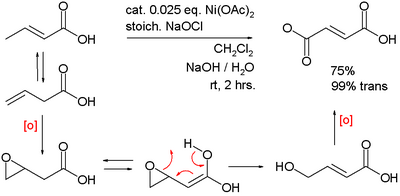 Nickel oxide hydroxide oxidation of 3-butenoicid