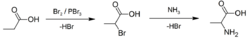 Preparation of alanine from propionic acid.png