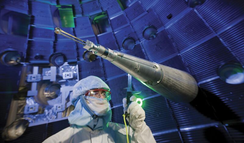 File:Worker inside the target chamber of the National Ignition Facility.jpg