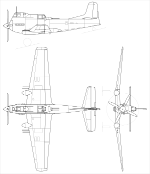 Ilyushin Il-20 3-view line drawing.svg