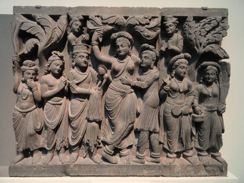 File:Four Scenes from the Life of the Buddha - Birth of the Buddha - Kushan dynasty, late 2nd to early 3rd century AD, Gandhara, schist - Freer Gallery of Art - DSC05128.JPG