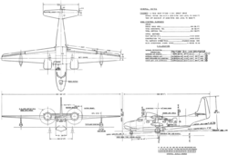 3-view line drawing of the Grumman G-73 Mallard
