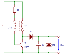 File:Joule thief schematic const voltage de.svg