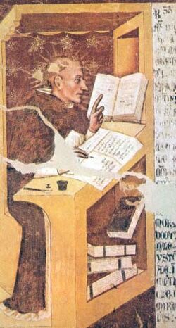 Fresco of Friar Vincent of Beauvais, author of The Great Mirror