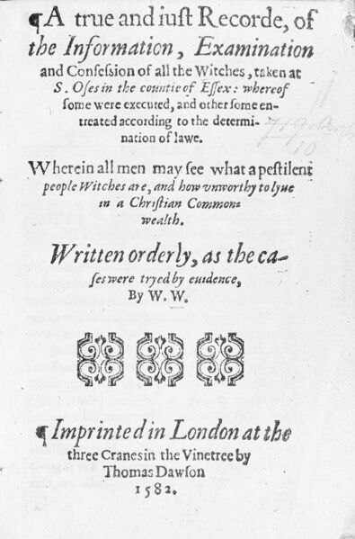 File:"A true and just recorde of the information"; title page Wellcome M0012987.jpg