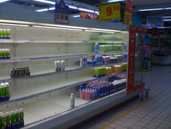 2008 Chinese milk scandal - empty milk shelves.jpg