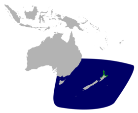 Map showing distribution of grey-faced petrels.