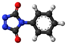 Ball-and-stick model of the PTAD molecule