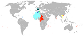 The gradual loss of all Vichy territory to Free France and the Axis. Click on map for color legend