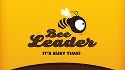 Text "Bee Leader, It's Busy Time" below a stylized bee illustration