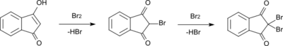 Bromination 1,3-Indanediol.svg