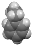 Space-filling model of the ethylbenzene molecule