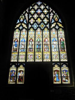 Magnificent stained glass window within St Laurence, Ludlow - geograph.org.uk - 1444523.jpg