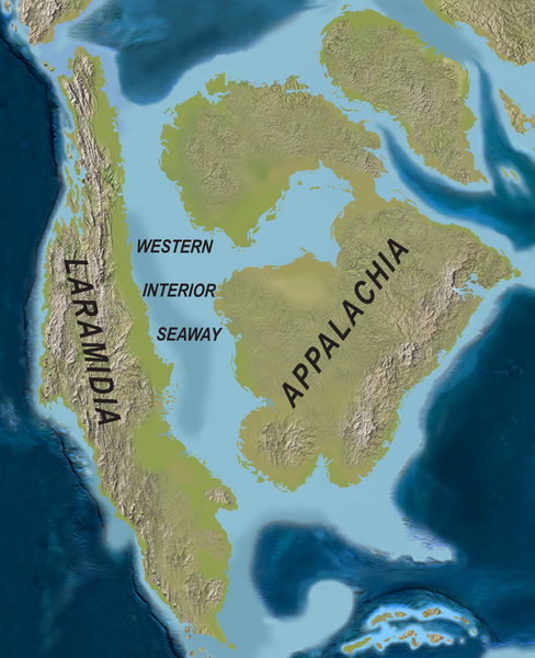 File:Map of North America with the Western Interior Seaway during the Campanian (Upper Cretaceous).png
