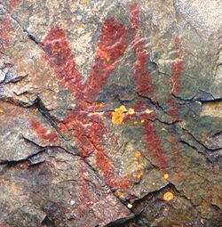 Nanabozho pictograph, Mazinaw Rock.jpg