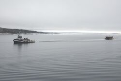 Tandberg Polar tugging Maud through the Bellot Strait.jpg