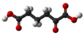 Ball and stick model of α-ketoadipic acid
