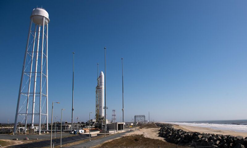 File:First Antares rocket on Launch Pad 0A of the Wallops Flight Facility.jpg
