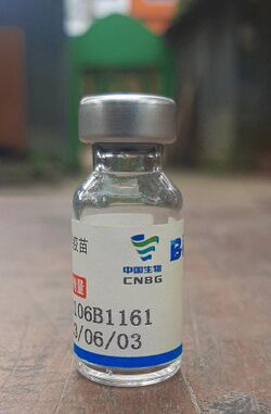 Sinopharm BBIBP-CorV COVID-19 vaccine vial from Nikli, Bangladesh.jpg