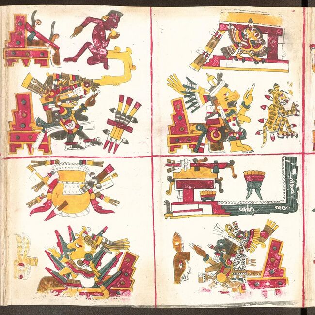 Tezcatlipoca on page 12 of the Codex Borgia.