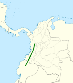 Cyanolyca pulchra map.svg