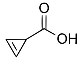 Cycloprop-2-ene carboxylic acid (SVG).svg