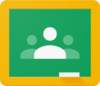 The Google Classroom logo, featuring a green chalkboard with an icon of 3 people on it.