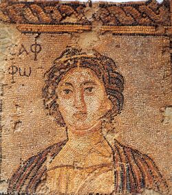 Mosaic of a woman's head and shoulders