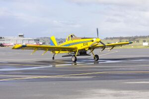 Air Tractor AT-502B (VH-HGV) taxiing at Wagga Wagga Airport.jpg
