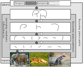 Representing images on multiple layers of abstraction in deep learning