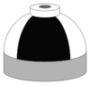 Illustration of cylinder shoulder painted in black and white quarters for a mixture of oxygen and nitrogen.