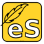 Logo of eScriptorium (feather with eS on yellow background)