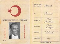 Atatürk's identity document from 1935