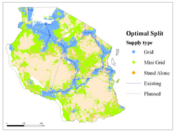 Least cost electricity mapping for tanzania from onsset model.png