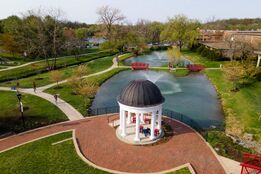 Photo of Sarah's Glen which includes the gazebo and grass area.