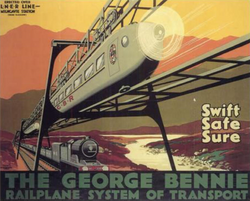 The George Bennie Railplane System of Transport poster, 1929.png