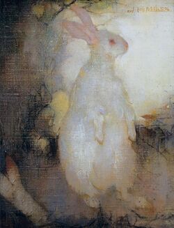 White rabbit, standing, by Jan Mankes.jpg