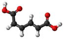 Ball-and-stick model of the cis,trans-muconic acid molecule