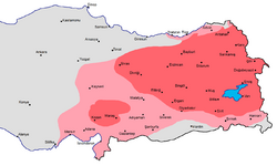 Armenian presence within modern Turkish borders in early 1600s.png