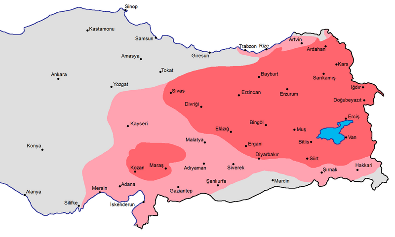 File:Armenian presence within modern Turkish borders in early 1600s.png