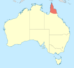 Petalura pulcherrima distribution map.svg