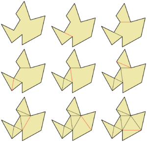 Polygon Greedy triangulation steps