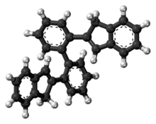 Ball-and-stick model of the 2,2′-bis(2-indenyl) biphenyl molecule