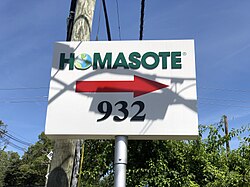2023-09-02 13 47 34 Sign for Homasote along Mercer County Route 643 (Lower Ferry Road) in Ewing Township, Mercer County, New Jersey.jpg