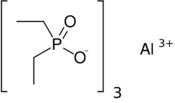 Aluminium diethyl phosphinate.svg