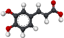3D ball-and-stick model of caffeic acid