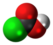 Space-filling model of the chloroformic acid molecule
