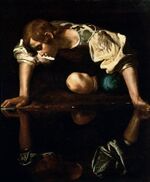 Painting of Narcissus by Caravaggioq