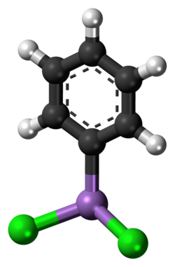 Phenyldichloroarsine molecule ball.png